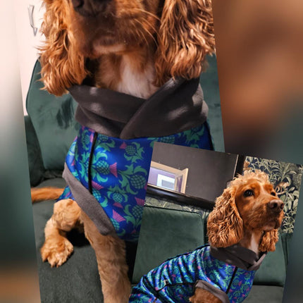 Thistle McTog - Microfleece Waterproof Dog Coat - Back Poppers
