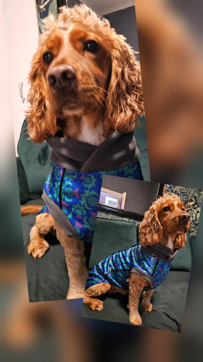 Thistle McTog - Microfleece Waterproof Dog Coat - Back Poppers
