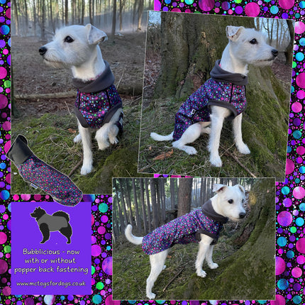 Bubbalicious McTog - Waterproof Microfleece Dog Sweater - Back Poppers