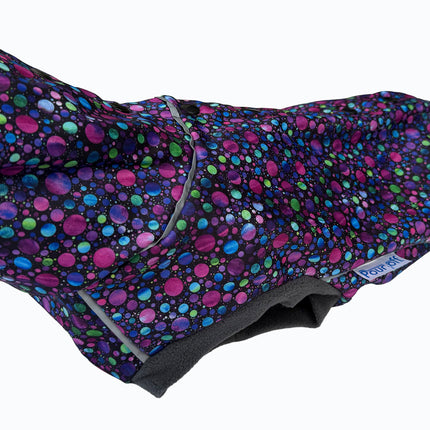 Bubblicious waterproof dog coat with flexible harness and lead access