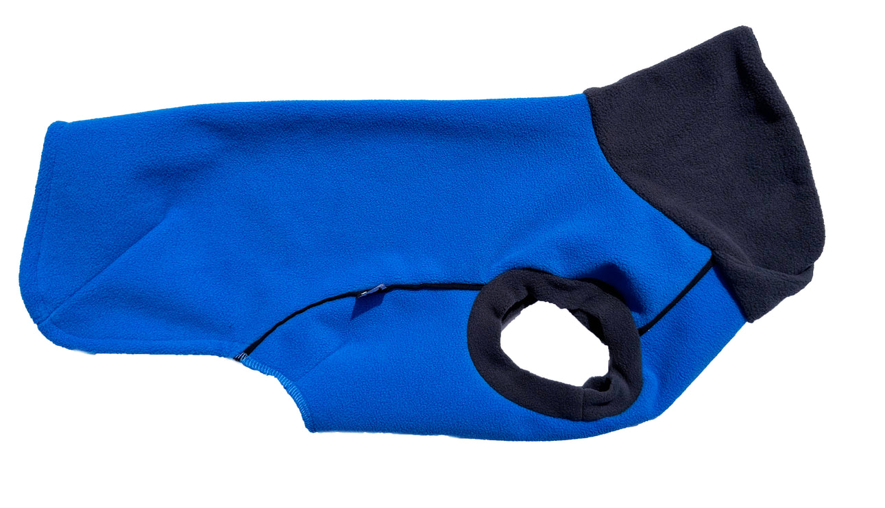 Cobalt Blue McTog - Double layer Microfleece Waterproof Dog Jumper