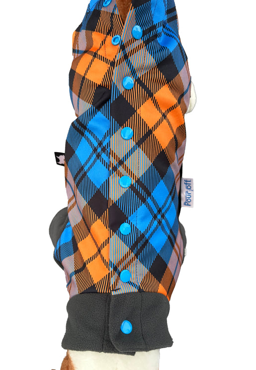 The Highlander McTog - Microfleece Waterproof Dog Jumper - With Sleeves - Step In Poppers