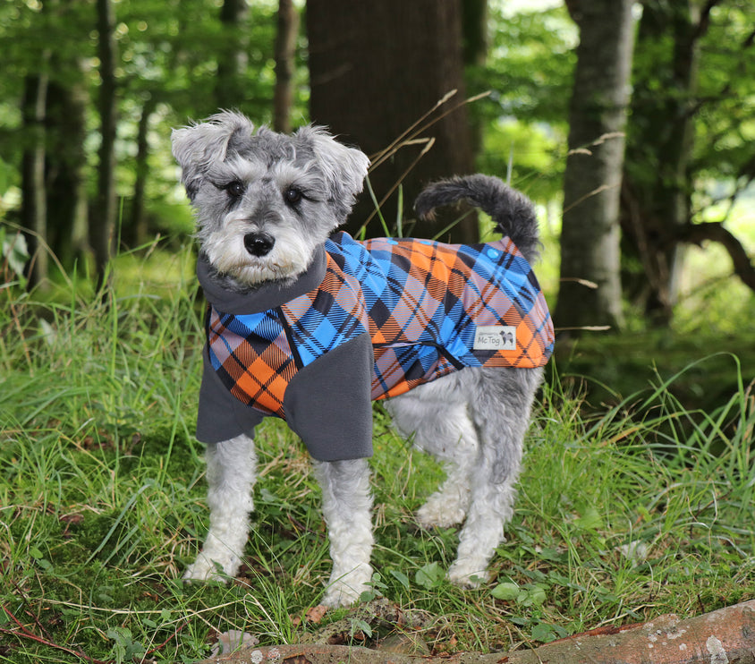 The Highlander McTog - Microfleece Waterproof Dog Jumper - With Sleeves - Step In Poppers