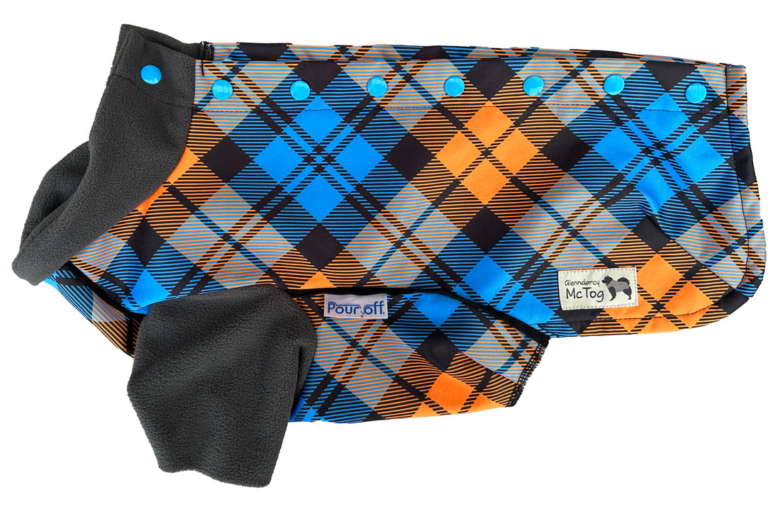 The Highlander McTog - Microfleece Waterproof Dog Jumper - With Sleeves - Step In Poppers