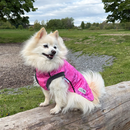 Flamingo Twist McTog - Microfleece Waterproof Dog Jacket - Step In Poppers