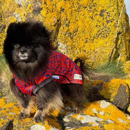 Ember Swirl McTog - Microfleece Waterproof Dog Coat - Step In Poppers