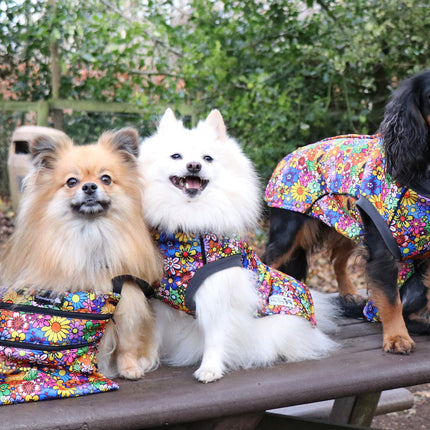 Flower Power McTog - Microfleece Waterproof Dog Jumper - Step In Poppers