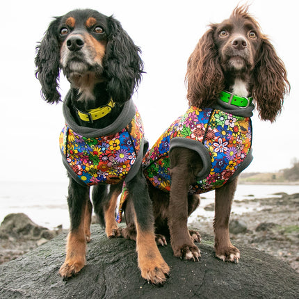 Flower Power McTog - Microfleece Waterproof Dog Jumper - Step In Poppers