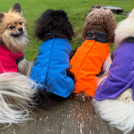 Racing Red McTog - Double Layer Microfleece Waterproof Dog Coat - Step In Poppers