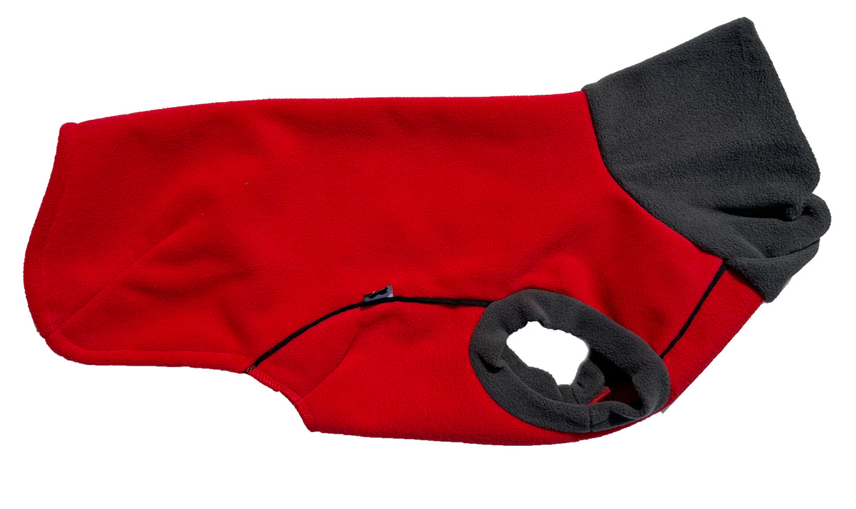 Racing Red McTog Double Layer Waterproof Microfleece Dog Sweater