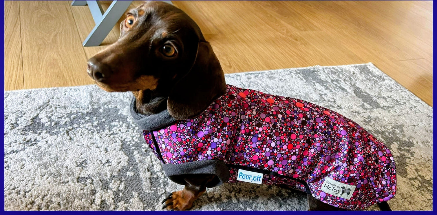 Planet Pink McTog - Microfleece Waterproof Dog Coat - Step In Poppers