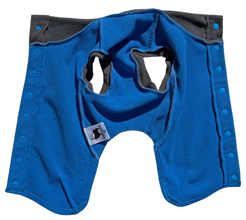 Cobalt Blue McTog - Double Layer Microfleece Waterproof Dog Coat - Step In Poppers