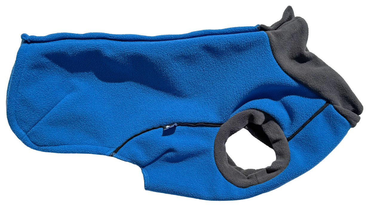 Cobalt Blue McTog - Double Layer Microfleece Waterproof Dog Coat - Step In Poppers