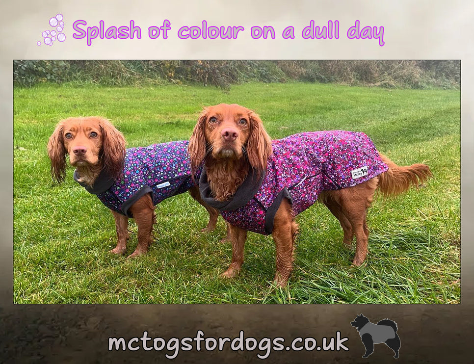 Planet Pink McTog - Microfleece Waterproof Dog Coat - Step In Poppers