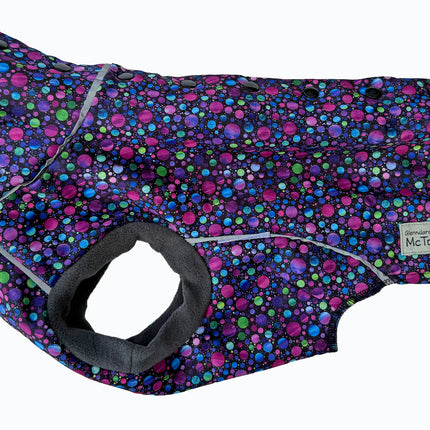 Glenndarcy McTog Bubblicious waterproof dog coat with high neck and full poppers