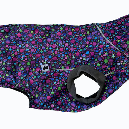 Bubblicious waterproof dog jumper with soft microfleece and high neck coverage