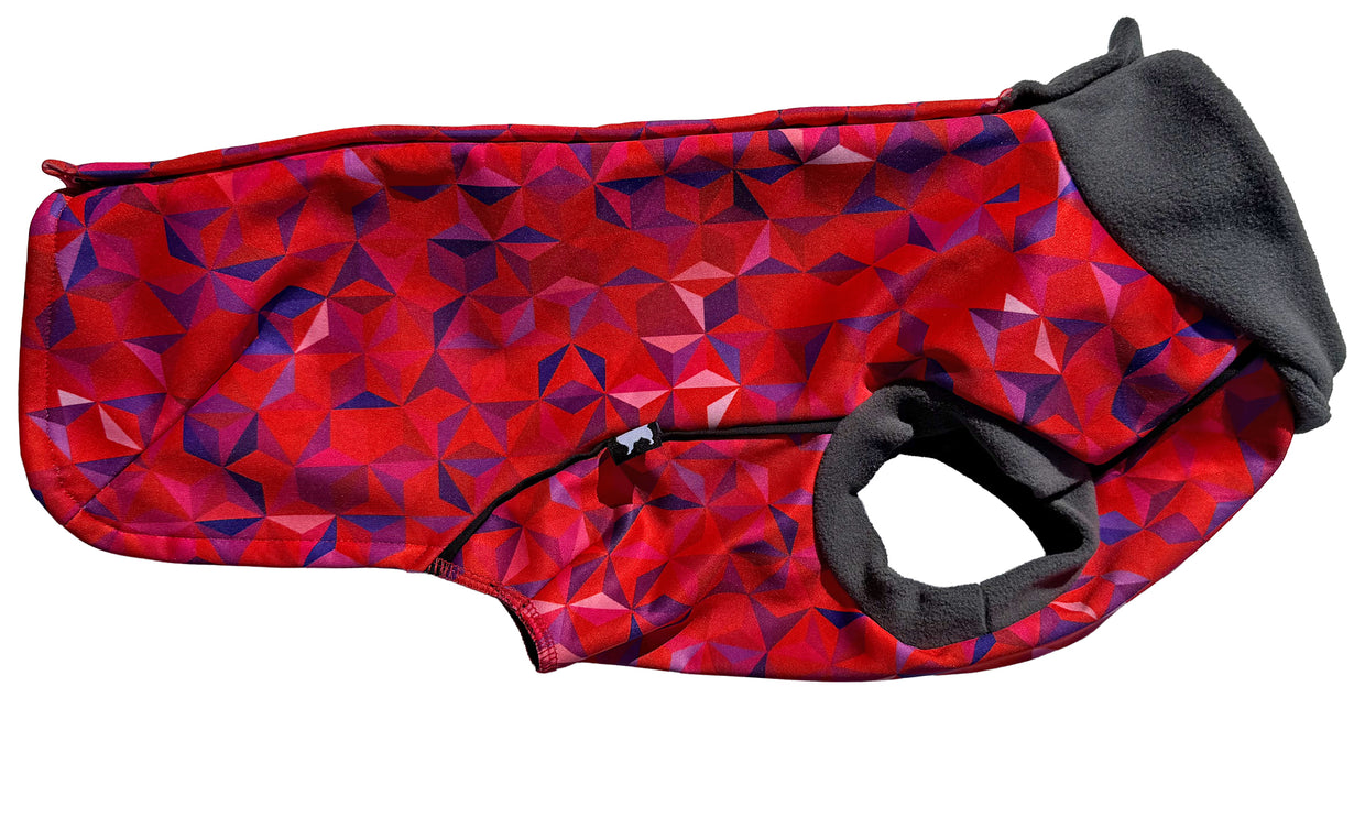 Cherry Fusion McTog - Microfleece Waterproof Dog Coat - Step In Poppers