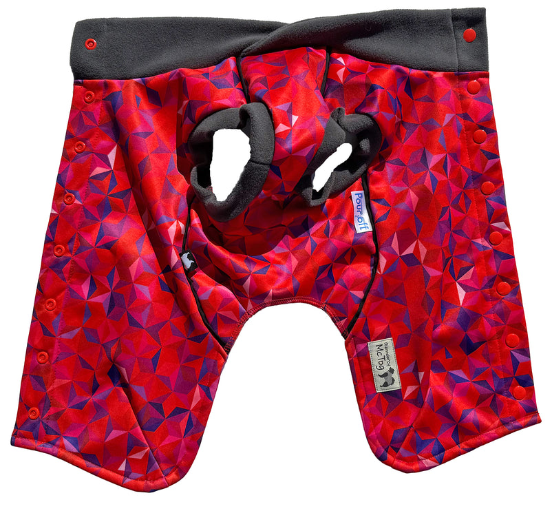 Cherry Fusion McTog - Microfleece Waterproof Dog Coat - Step In Poppers