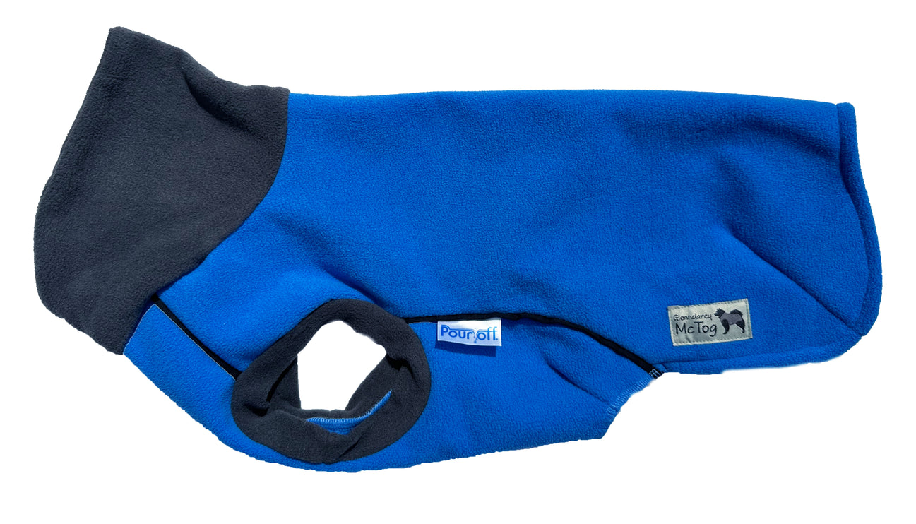 Cobalt Blue McTog - Double layer Microfleece Waterproof Dog Jumper