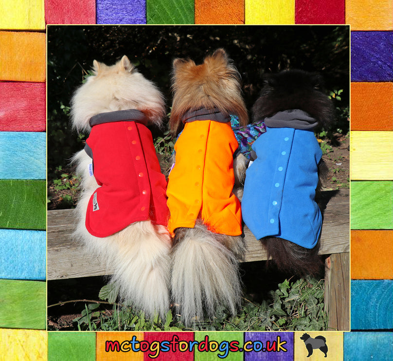 Cobalt Blue McTog - Double Layer Microfleece Waterproof Dog Sweater -  Back Poppers