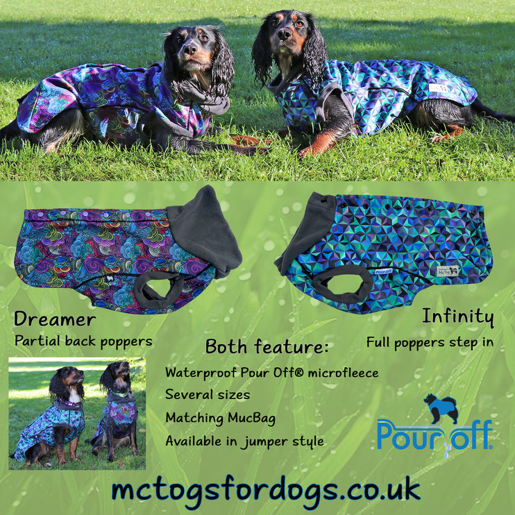 Dreamer McTog - Waterproof Microfleece Dog Coat - Back Poppers