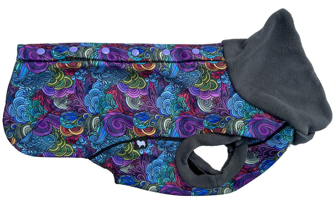 Dreamer McTog - Microfleece Waterproof Dog Coat - Back Poppers