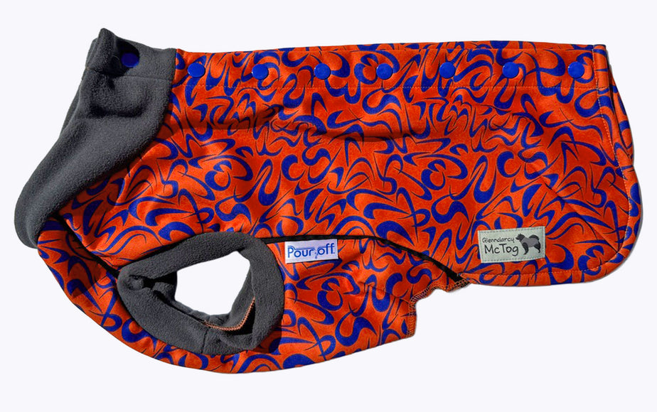 Ember Swirl McTog - Microfleece Waterproof Dog Jacket - Step In Poppers