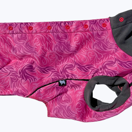 Flamingo Twist McTog - Microfleece Waterproof Dog Jacket - Step In Poppers