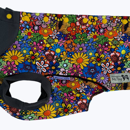 Flower Power McTog - Microfleece Waterproof Dog Jumper - Step In Poppers