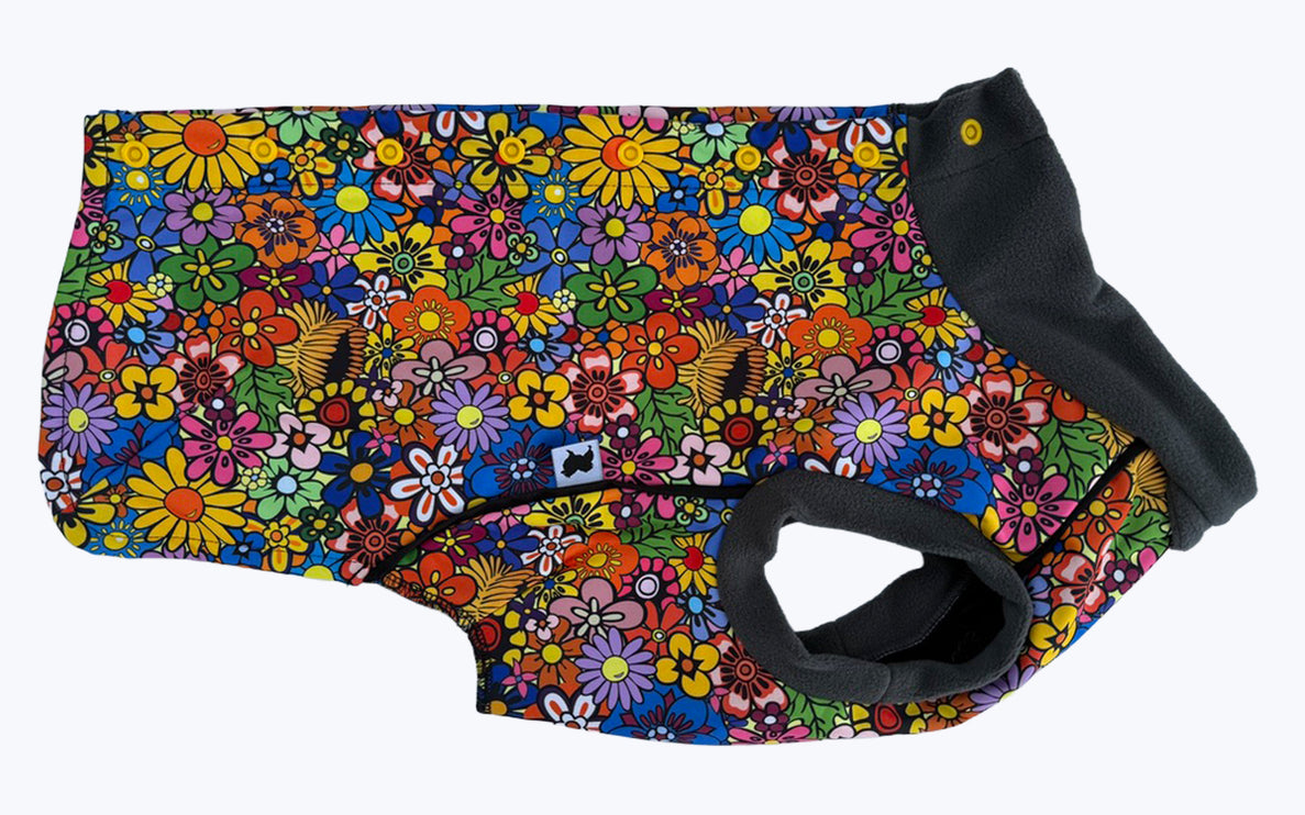 Flower Power McTog - Microfleece Waterproof Dog Jumper - Step In Poppers