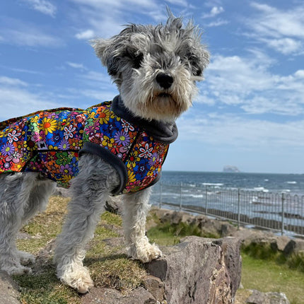 Flower Power McTog - Microfleece Waterproof Dog Jumper - Step In Poppers