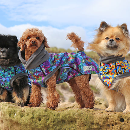 Vibe McTog - Waterproof Microfleece Dog Coat - Back Poppers