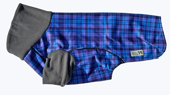 Heather Tide McTog -  Pullover Microfleece Waterproof Dog Jumper - With Sleeves - Size 2 Deep to 5