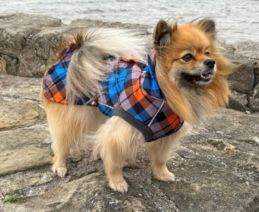 Highlander waterproof microfleece dog coat with extended waterproof neck