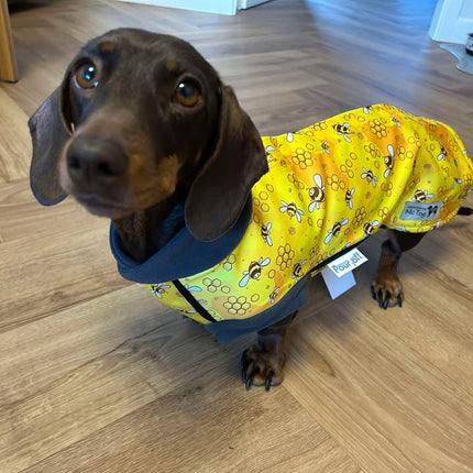 The Bee's Knees McTog - Microfleece Waterproof Dog Jacket - Step In Poppers