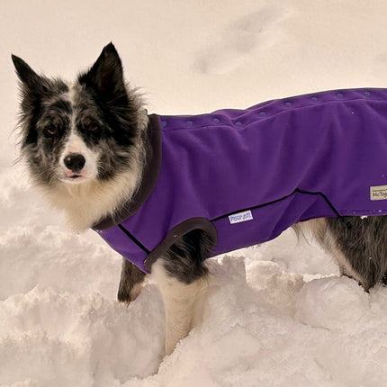 Purple McTog - Double Layer Microfleece Waterproof Dog Jacket - Step In Poppers