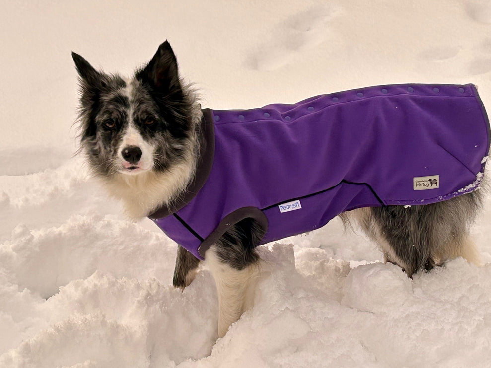 Purple McTog - Double Layer Microfleece Waterproof Dog Jacket - Step In Poppers