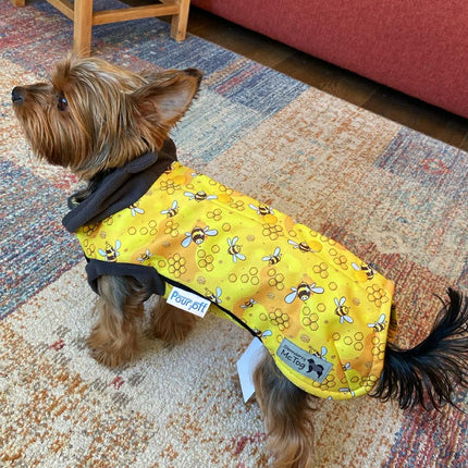 The Bee's Knees McTog - Microfleece Waterproof Dog Jacket - Step In Poppers