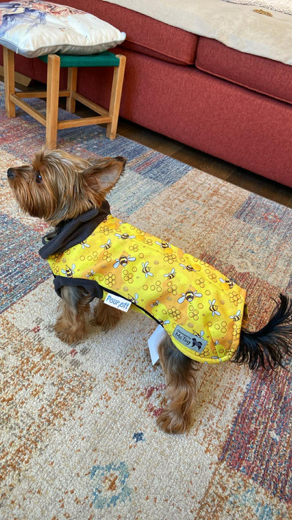 The Bee's Knees McTog - Microfleece Waterproof Dog Jacket - Step In Poppers