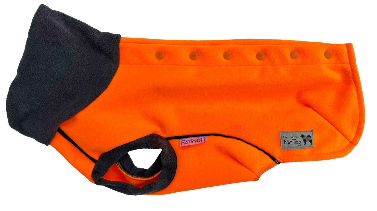 Jaffa McTog - Double Layer Microfleece Waterproof Dog Coat - Back Poppers