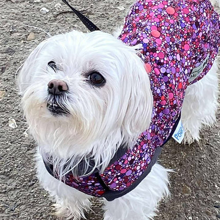 Planet Pink McTog - Microfleece Waterproof Dog Coat - Step In Poppers