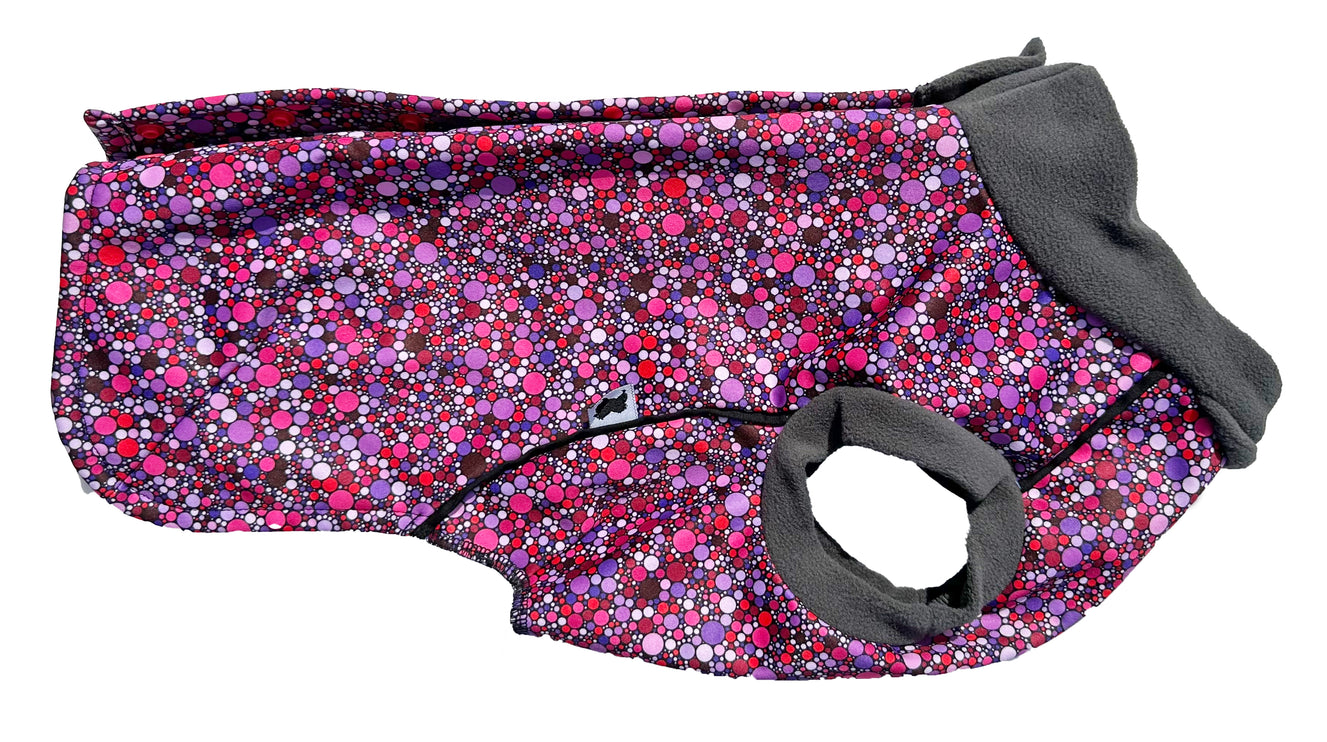 Planet Pink McTog - Microfleece Waterproof Dog Coat - Step In Poppers