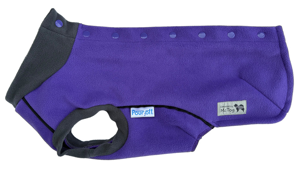 Purple McTog - Double Layer Microfleece Waterproof Dog Jacket - Step In Poppers