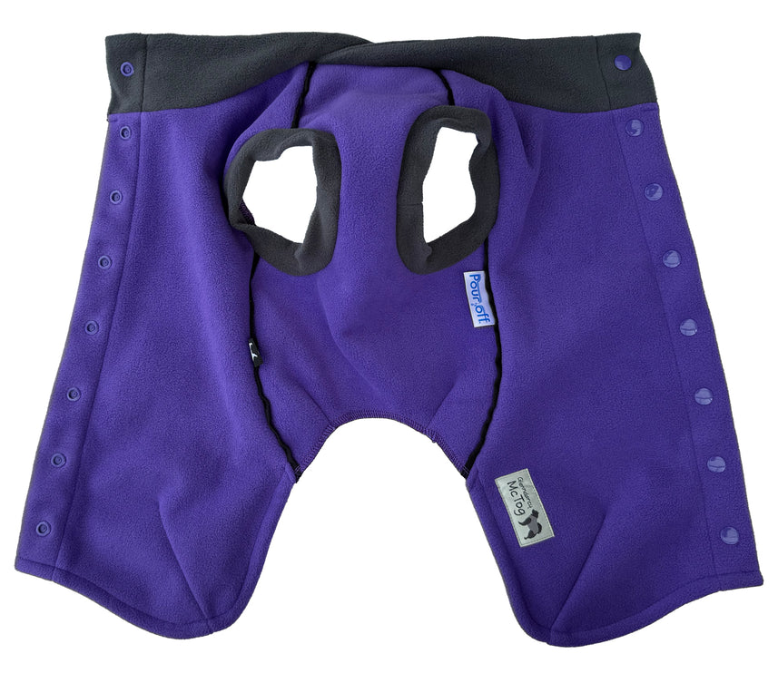 Purple McTog - Double Layer Microfleece Waterproof Dog Jacket - Step In Poppers