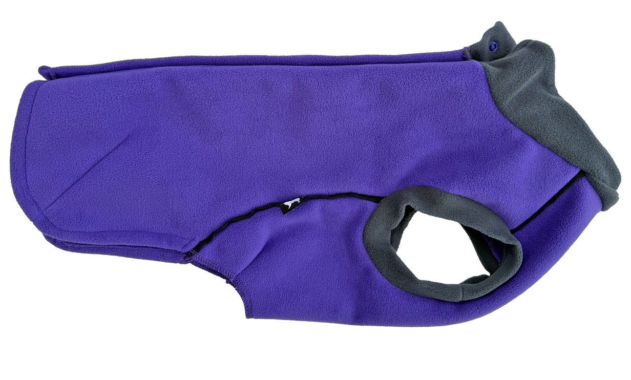 Purple McTog - Double Layer Microfleece Waterproof Dog Jacket - Step In Poppers