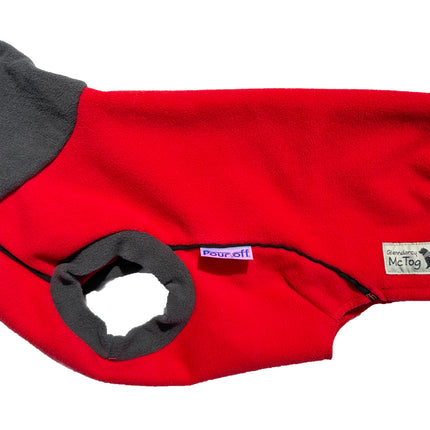 Racing Red McTog Double Layer Waterproof Microfleece Dog Sweater