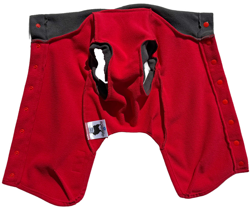 Racing Red McTog - Double Layer Microfleece Waterproof Dog Coat - Step In Poppers