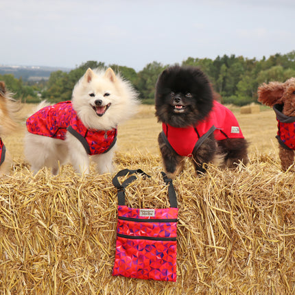 Cherry Fusion McTog - Microfleece Waterproof Dog Coat - Step In Poppers