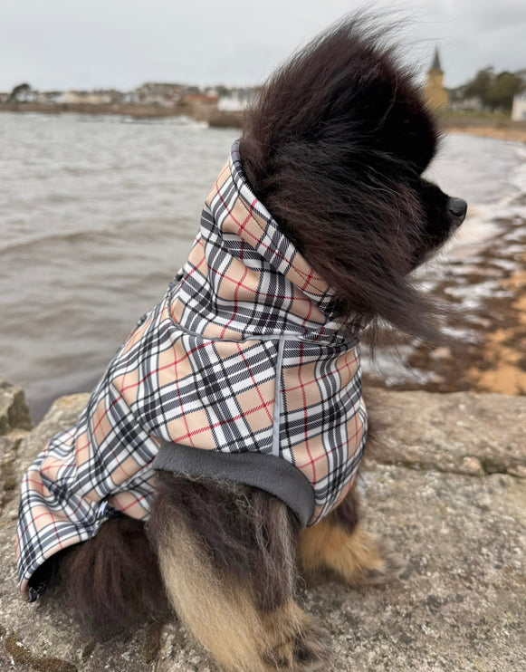 Scottish tartan waterproof dog coat by Glenndarcy McTog