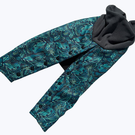 Sea Fern McTog - Microfleece Waterproof Dog Coat - Back Poppers